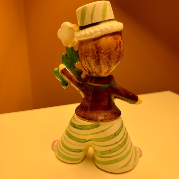 Vintage Enesco Sweet Shoppe Green Flower Boy Pepper Shaker - Picture 3 of 3